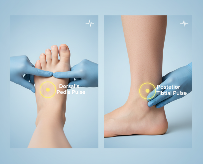 Step-by-step guide to locating the two main foot pulses