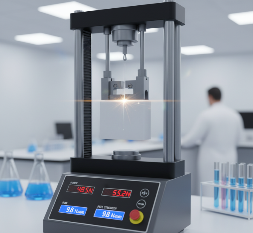 Footwear adhesive peel strength testing in action for durable bonds