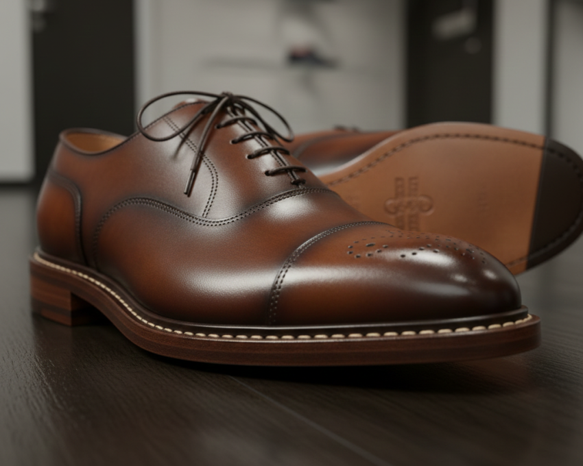 The unmistakable anatomy of a Goodyear welted shoe — built to be resoled for generations.