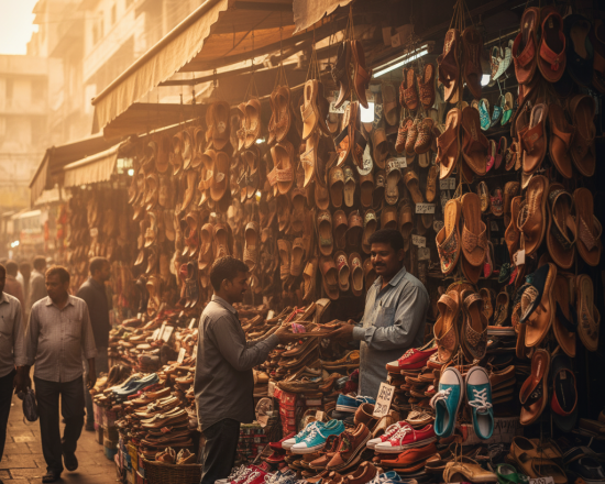 Footwear & Leather Stock Pulse: Vibrant Indian market scene with Bata and Relaxo gains