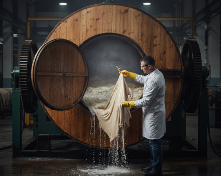 Enzyme bating in controlled drum