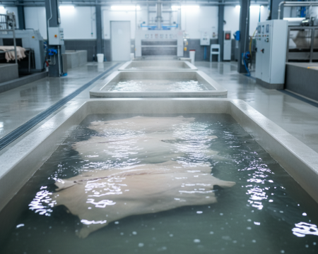 Soaking stage in leather manufacturing process