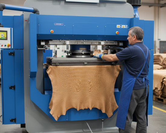 Embossing machine adding texture