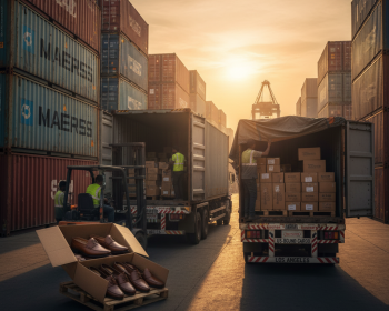 Indian leather footwear export to US bound container