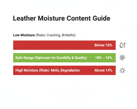 Recommended moisture levels table for footwear materials