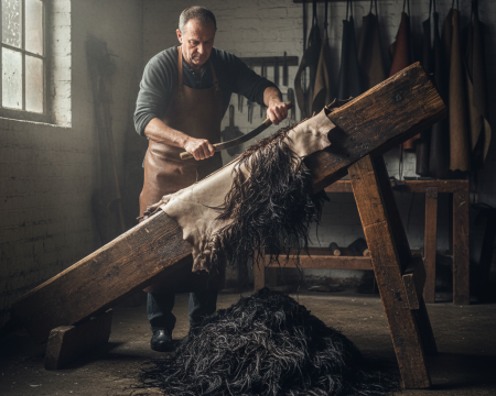 Unhairing removes loosened hair in leather manufacturing process.