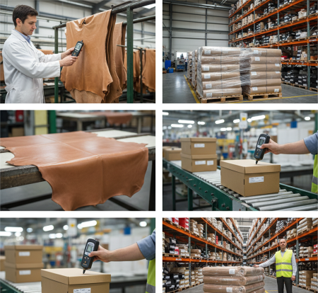 Moisture meter applications in footwear production stages