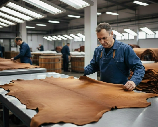 Leather grading station