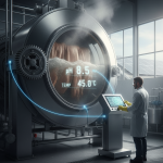 Hides in drum during leather tanning preparation