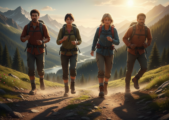 Hikers on trail representing active lifestyle through foot health