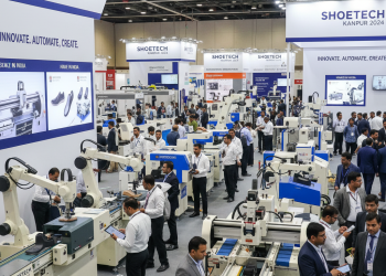 Shoetech Kanpur footwear technology exhibition showcasing machinery, components, and innovation for shoe manufacturing