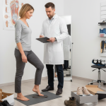 Professional fitter conducting 15-point examination