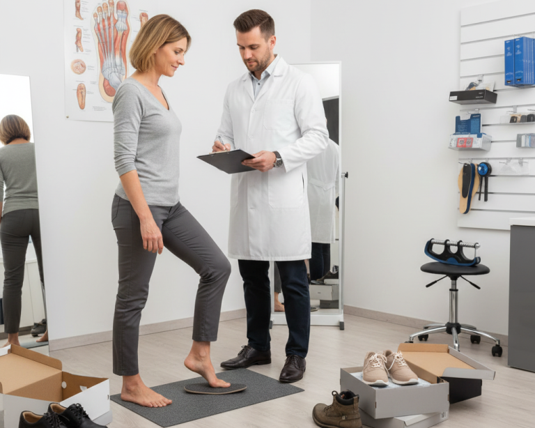 Professional fitter conducting 15-point examination