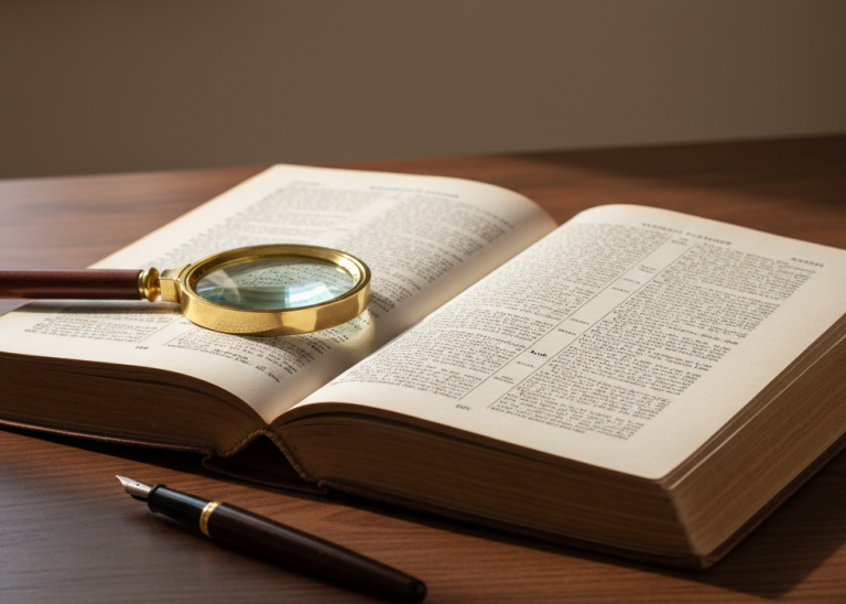 Open vintage medical dictionary representing foot anatomy glossary