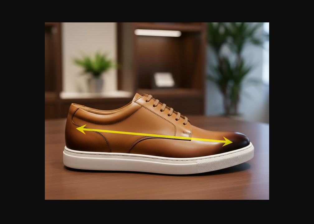 Line of Tight / Less Stretch Direction in a shoe