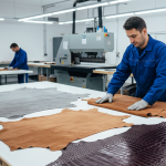 Cutting different types of leather in footwear manufacturing