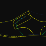 Determining vamp point in footwear pattern making
