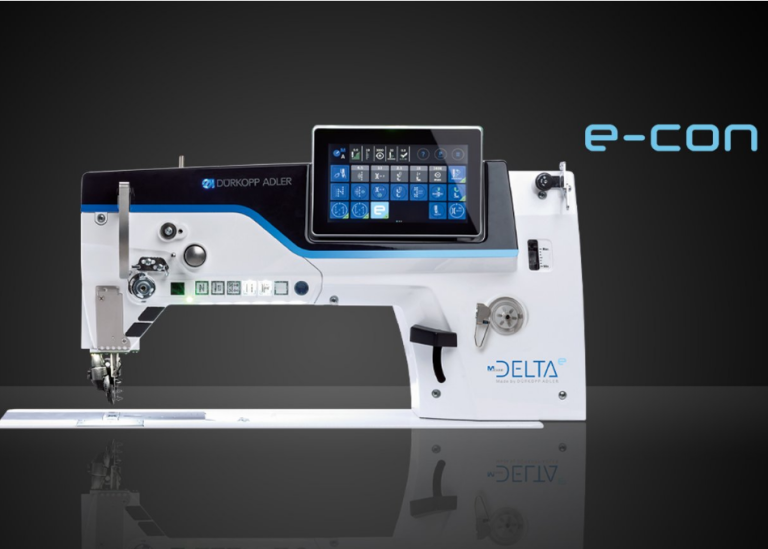 Electronic stitching machine with needle positioning motor used in footwear manufacturing