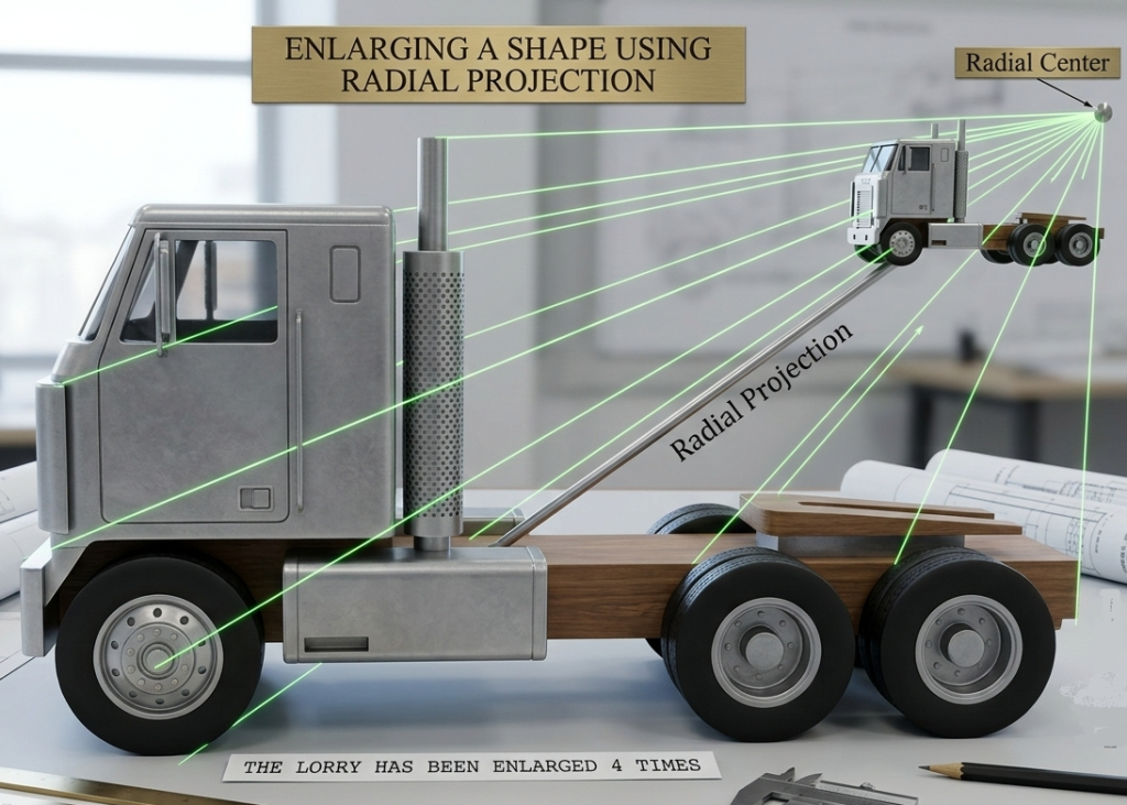 Enlarging a shape using Radial method