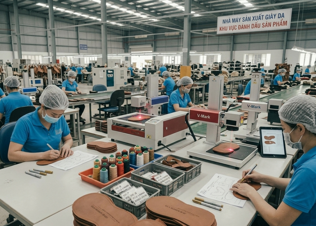 Footwear component marking process