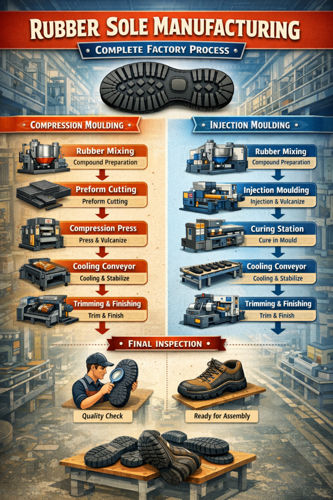 Rubber Outsole Manufacturing Proces Flow Chart