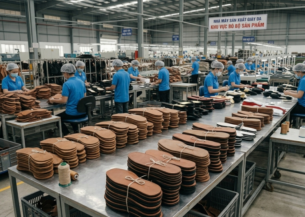 Size-wise bundling of leather shoe components