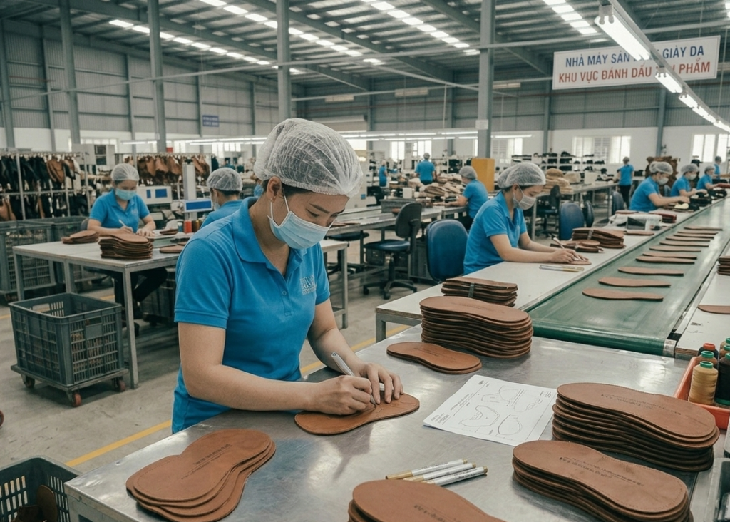 Manual marking on leather components