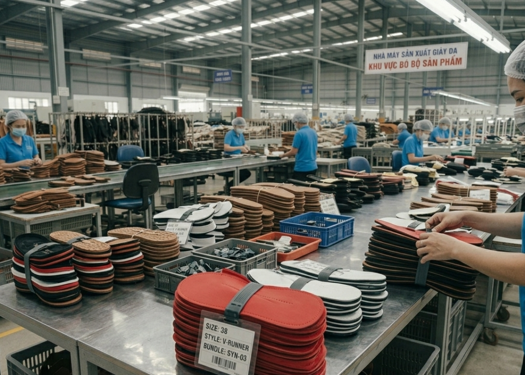 Clip bundling method for synthetic footwear components