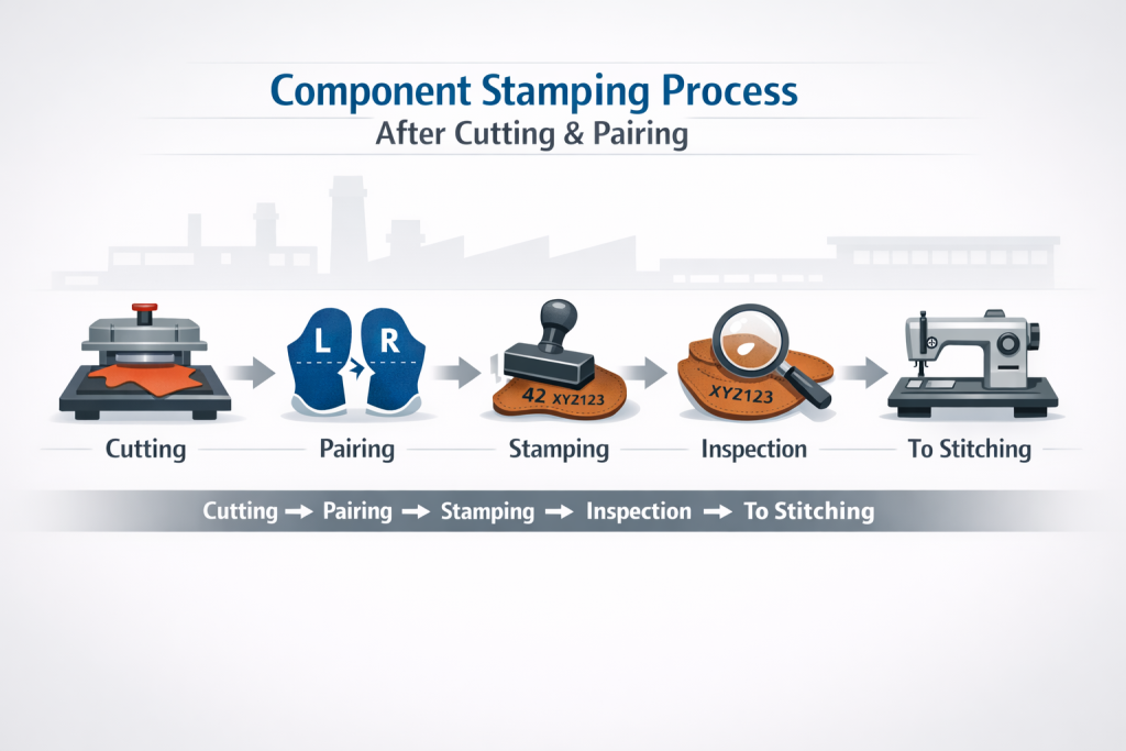 Component bundling process flow in footwear manufacturing