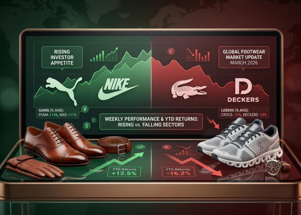 YTD and weekly footwear stock performance dashboard