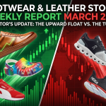 Global footwear and leather stocks weekly gainers and losers March 2026 chart visualization