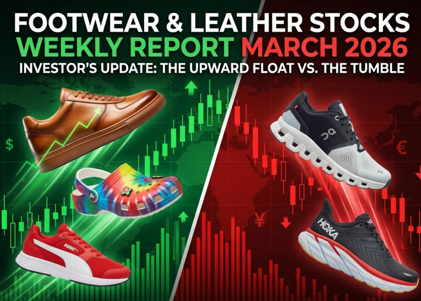 Global footwear and leather stocks weekly gainers and losers March 2026 chart visualization