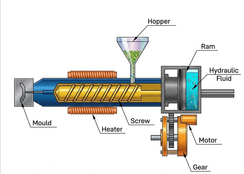 PU Injection Reaction Process Drawing