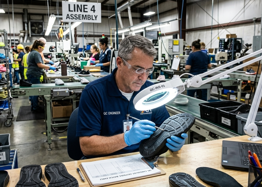 Rubber Outsole Inspection to Check the Defects