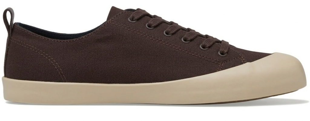 Canvas sneaker produced using vulcanised shoe construction