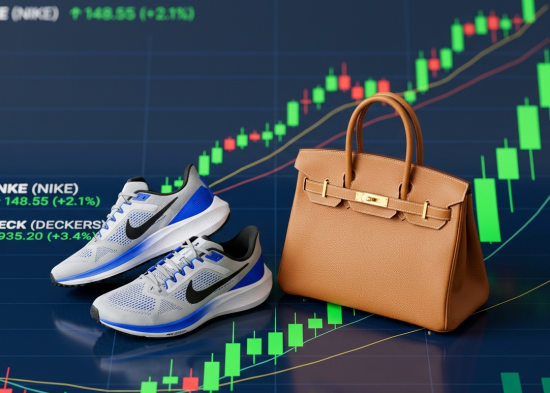 Footwear and leather luxury items on stock performance graph