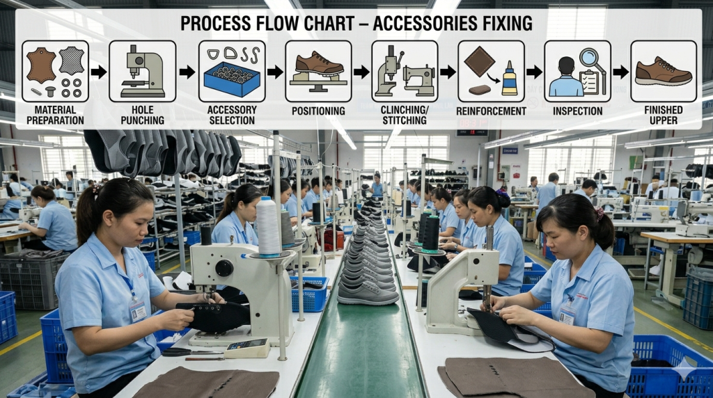 Process Flow Chart of Eyelet and Trims