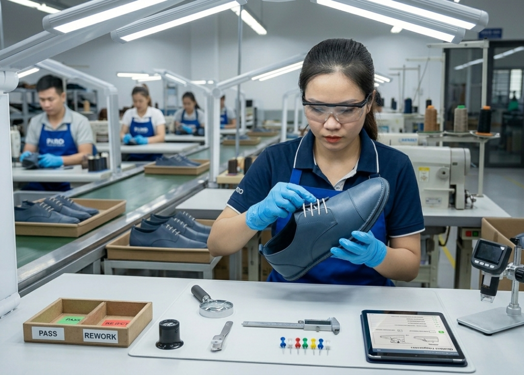Visual inspection of footwear upper