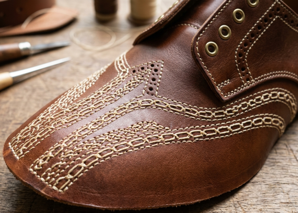 Decorative stitching footwear
