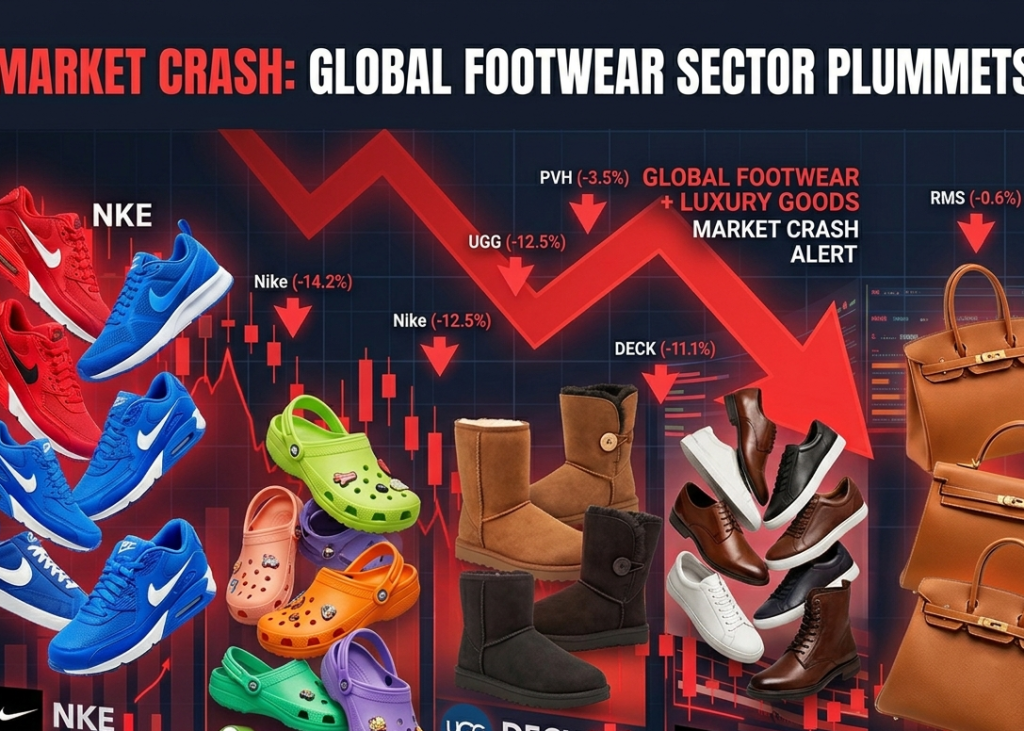 Major footwear stock losers highlighted on chart