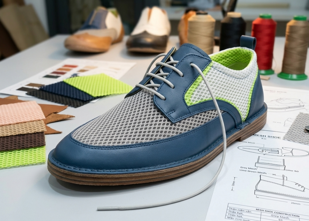 Mesh upper breathable material