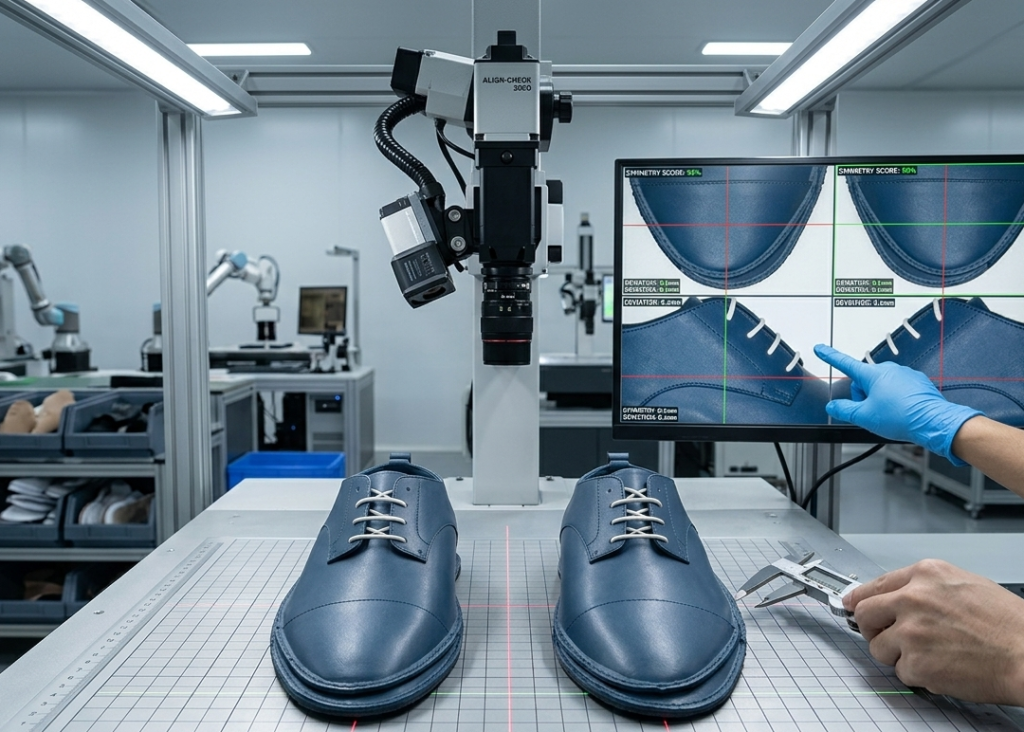 Footwear upper symmetry inspection