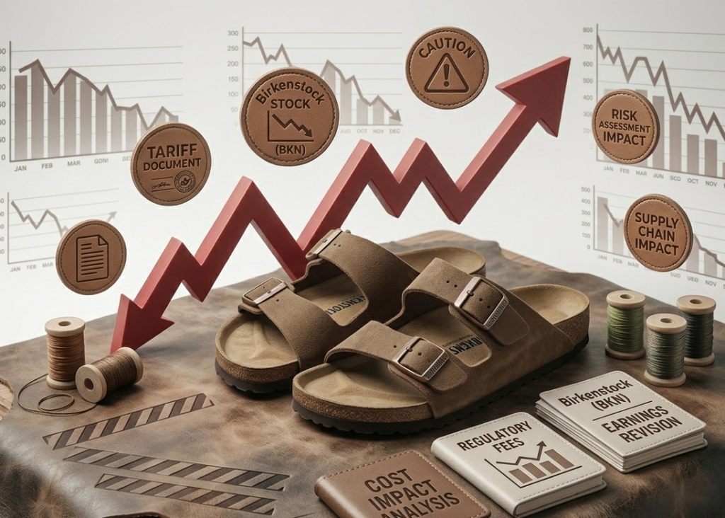 Birkenstock sandals with warning symbols