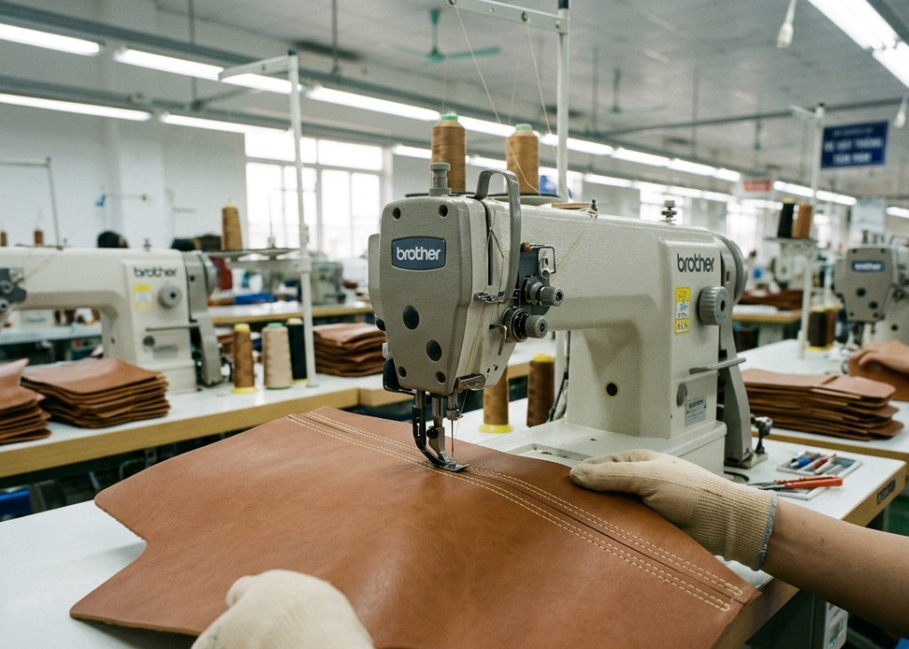 Double needle stitching machine