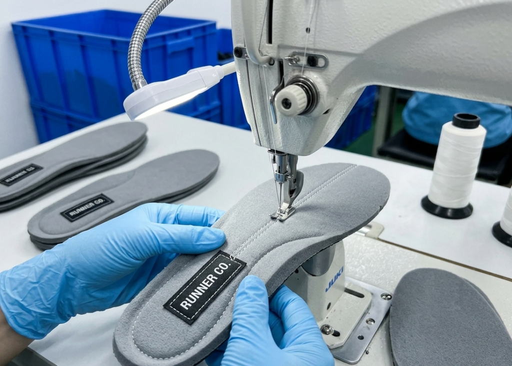 Insole/Sock label stitching