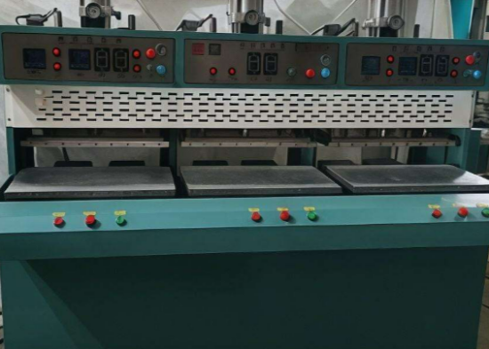 Closeup View of Nosew Three Station Hot and Cold Pressing machine