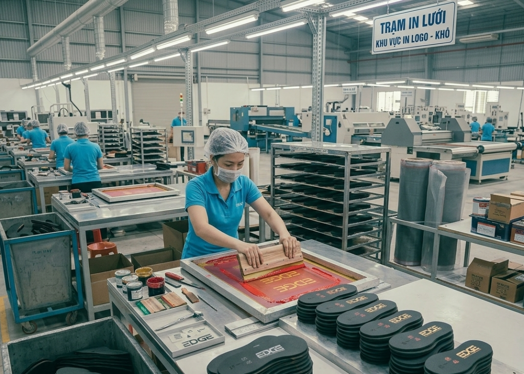 Screen printing on footwear components