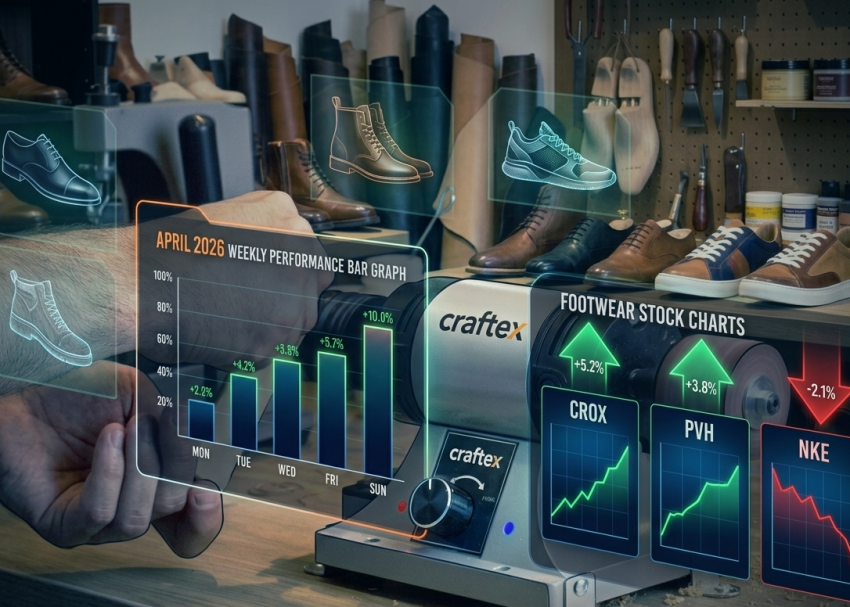Global footwear and leather stocks performance April 2026 gainers losers chart