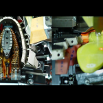 Forepart Lasting and Seat and Side Lasting Machine Close up Shot