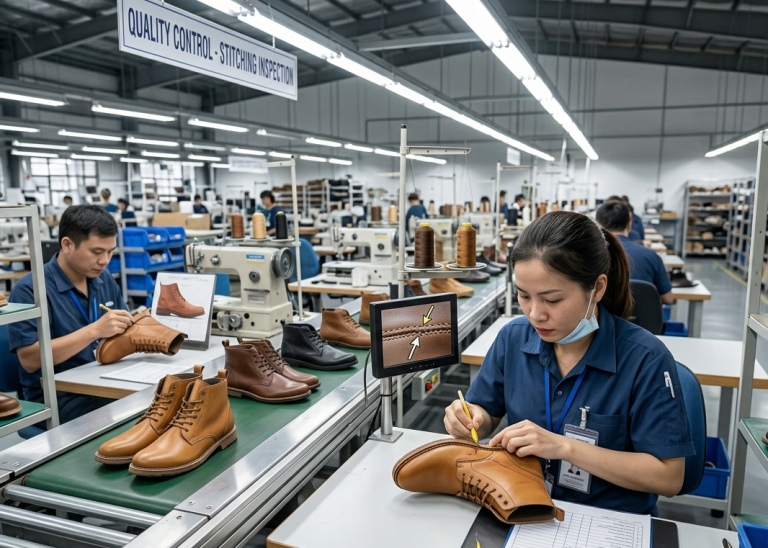 Footwear stitching quality inspection